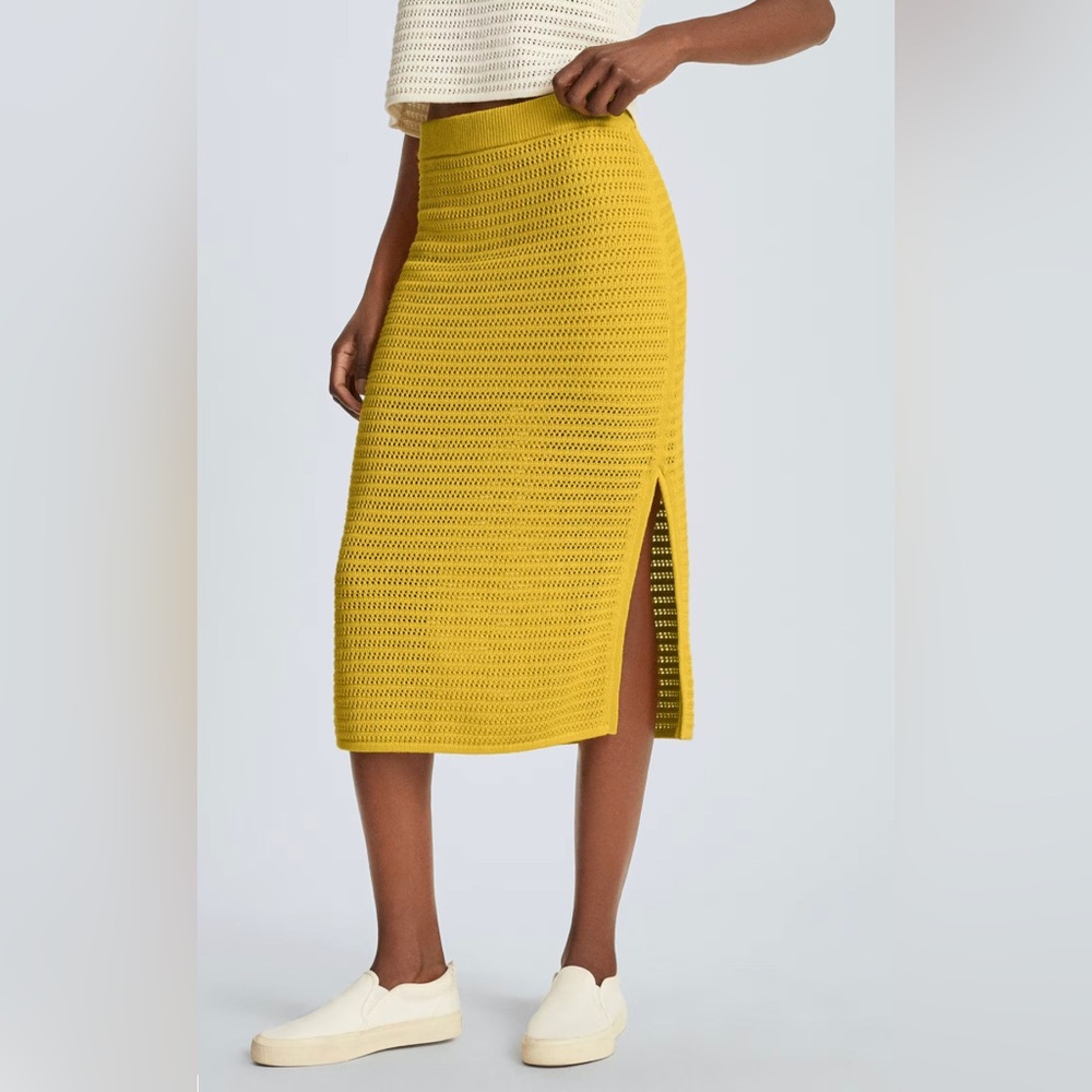 Everlane Crochet Knit Skirt Super Lemon